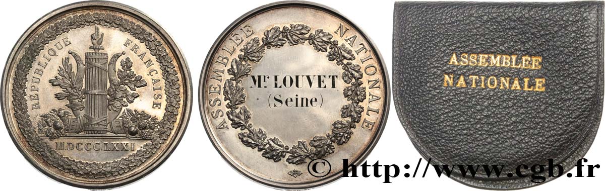 III REPUBLIC Médaille parlementaire, Auguste Louvet MS/MS