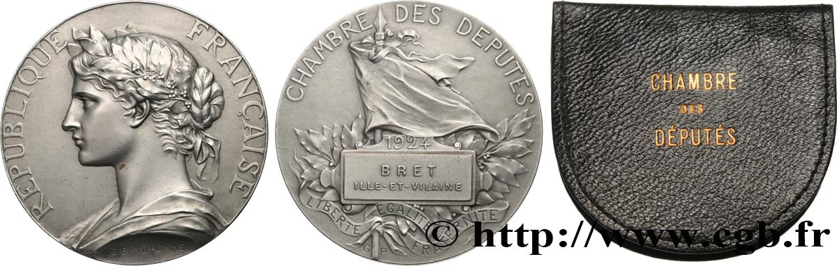 TERCERA REPUBLICA FRANCESA Médaille parlementaire, XIIIe législature, Georges Bret EBC