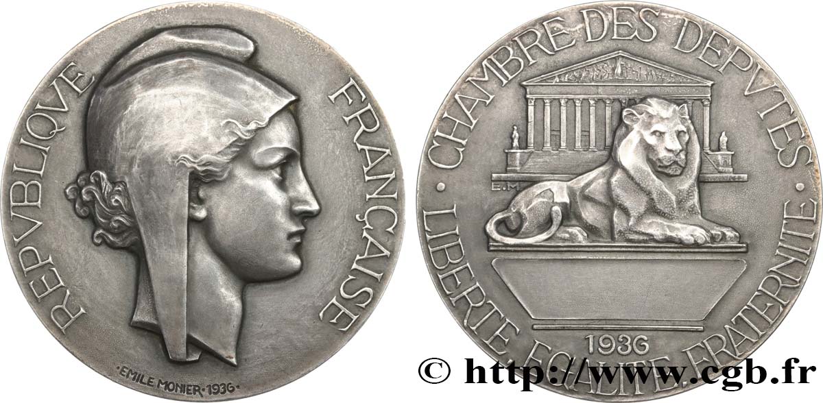 TERCERA REPUBLICA FRANCESA Médaille parlementaire, XVIe législature EBC