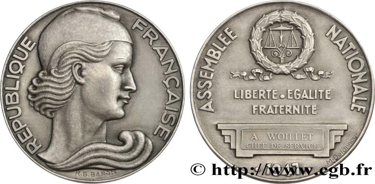 QUARTA REPUBBLICA FRANCESE Médaille parlementaire, Chef de service SPL