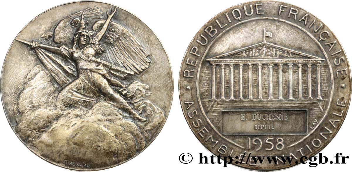 QUINTA REPUBBLICA FRANCESE Médaille parlementaire, Ire législature, Edmond Duchesne SPL