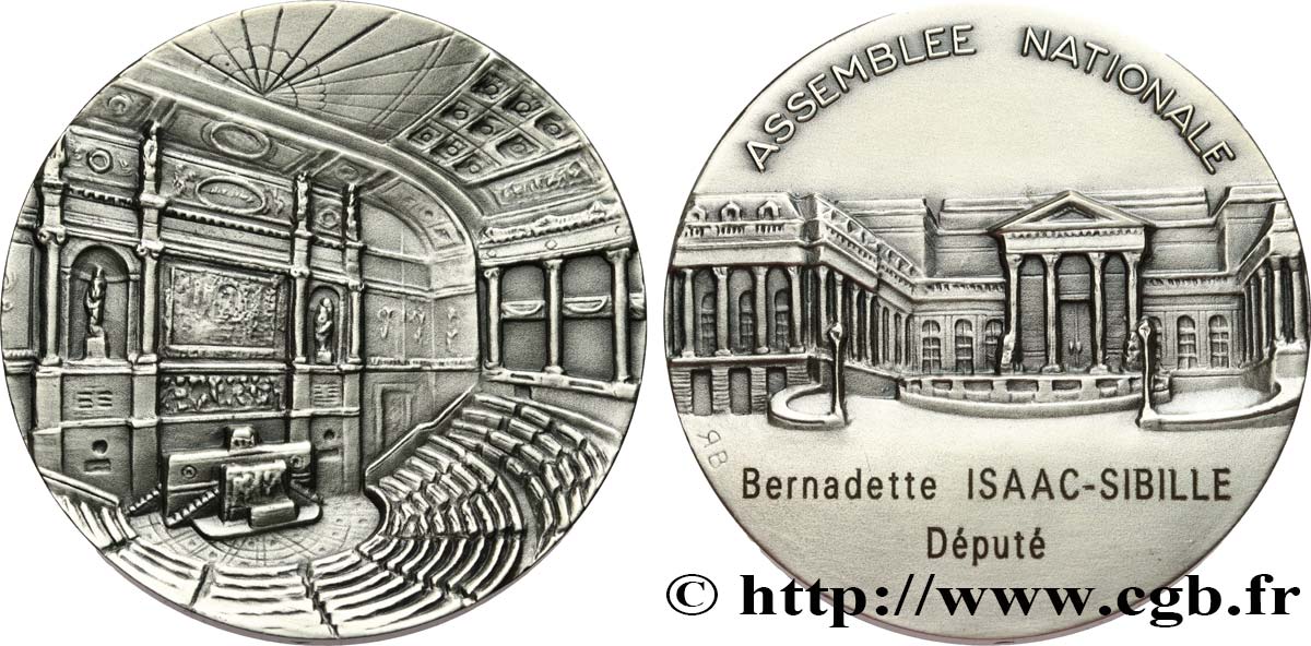 QUINTA REPUBLICA FRANCESA Médaille parlementaire, IIIe législature, Bernadette Issac-Sibille EBC