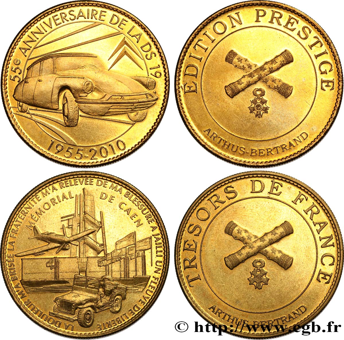 BUILDINGS AND HISTORY Médaille touristique, Lot de 2 ex. XF
