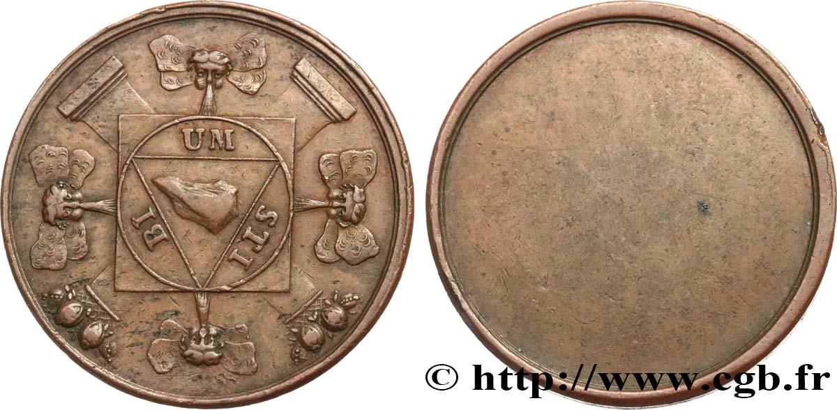 FRANC - MAÇONNERIE Médaille, Stibium TTB