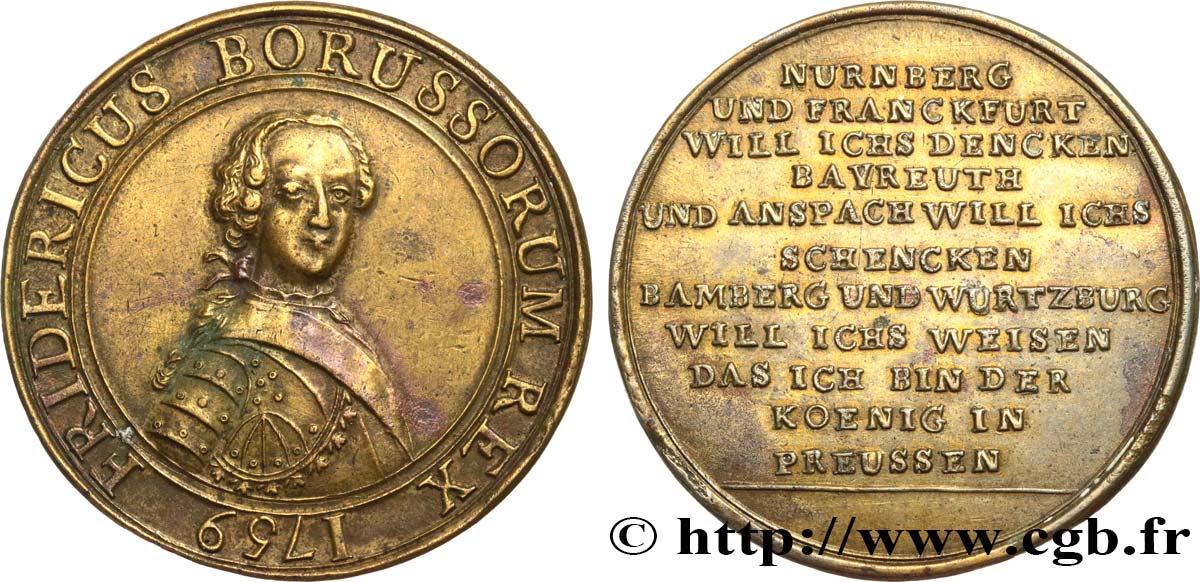 ALLEMAGNE - ROYAUME DE PRUSSE - FRÉDÉRIC II LE GRAND Médaille, Frédéric II, Guerre de sept ans XF