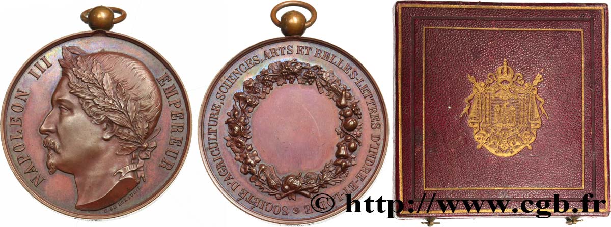 SECONDO IMPERO FRANCESE Médaille, Société d’Agriculture, Sciences, Arts et Belles-Lettres SPL