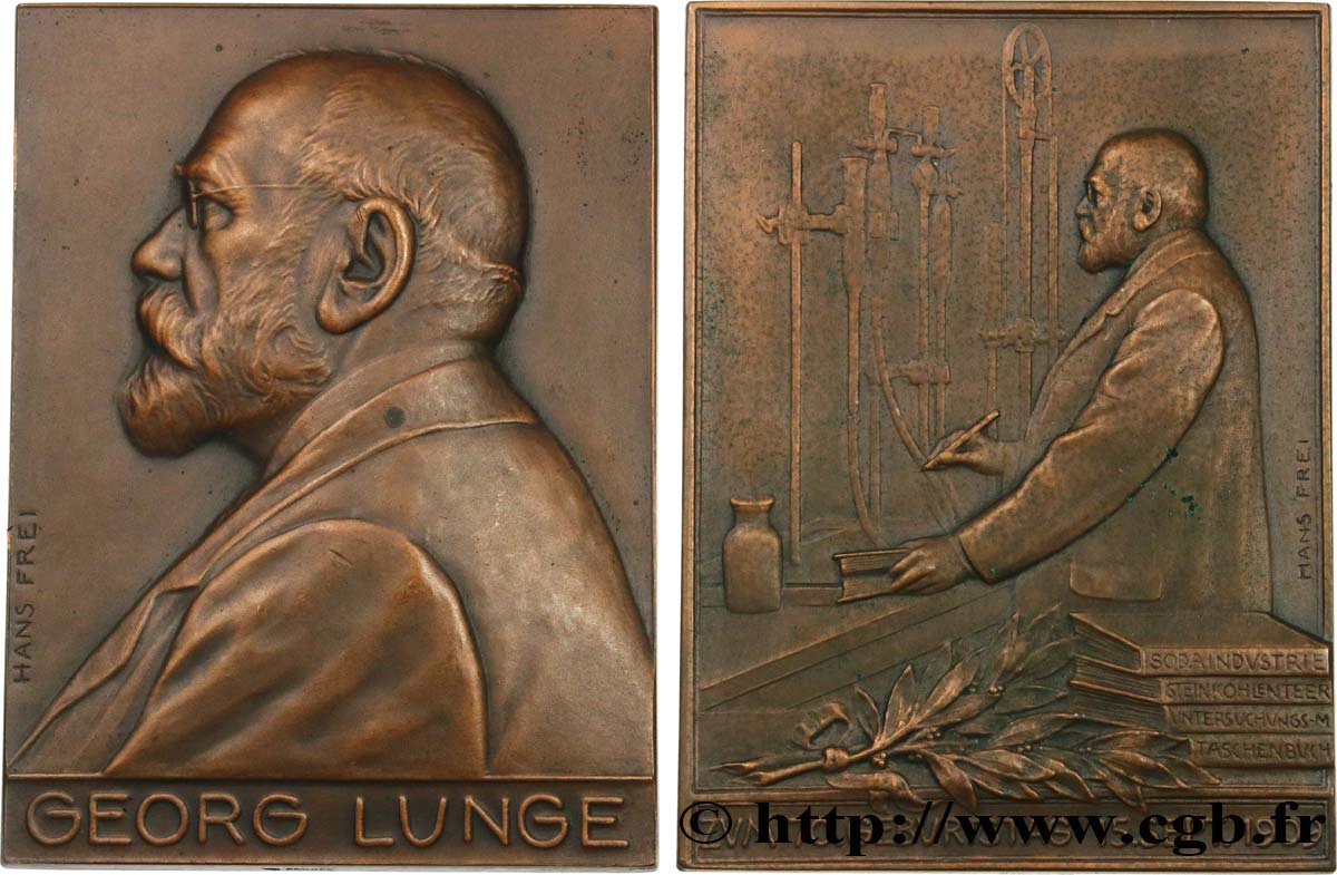SCIENCES & SCIENTIFIQUES Plaque, Georg Lunge, 70e anniversaire AU