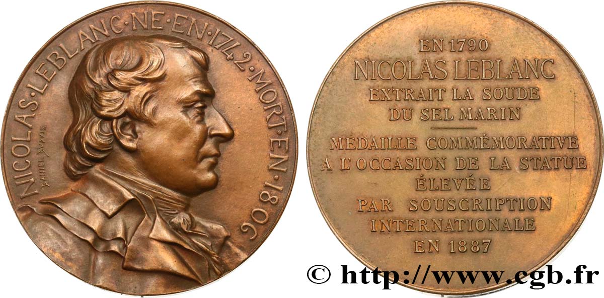 SCIENCES & SCIENTIFIQUES Médaille commémorative, Nicolas Leblanc AU