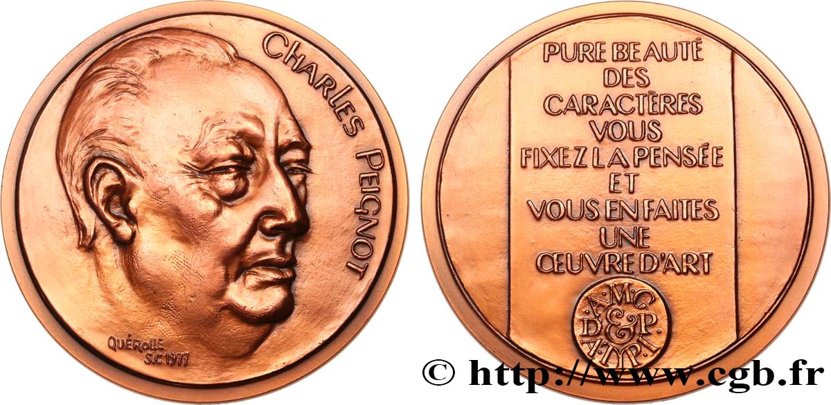 VARIOUS CHARACTERS Médaille, Charles Peignot, n°1 EBC