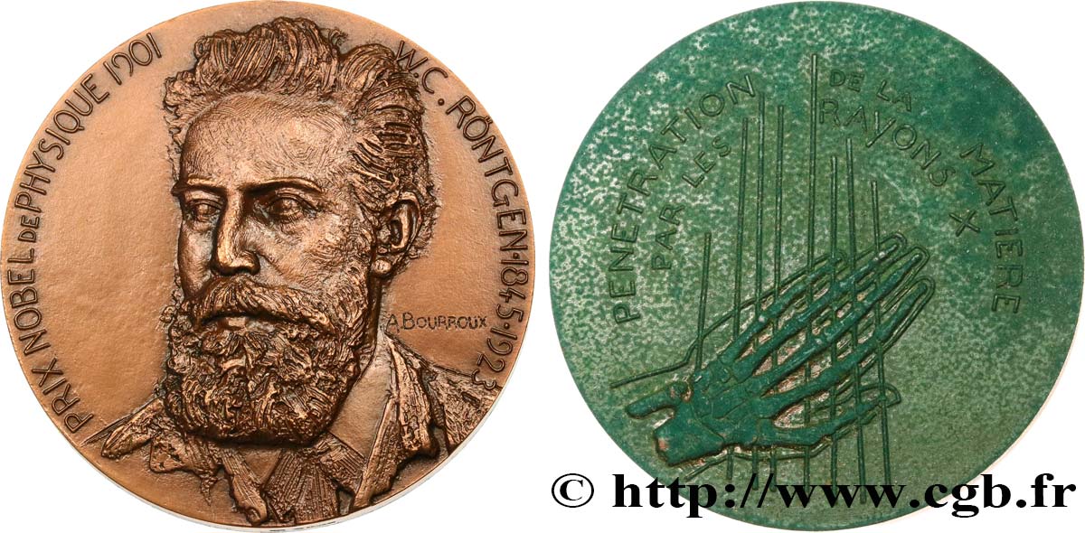 SCIENCES & SCIENTIFIQUES Médaille, Wilhelm Conrad Röntgen VZ/fVZ