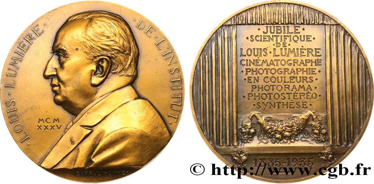 SCIENCES & SCIENTIFIQUES Médaille, Louis Lumière, Jubilé scientifique AU