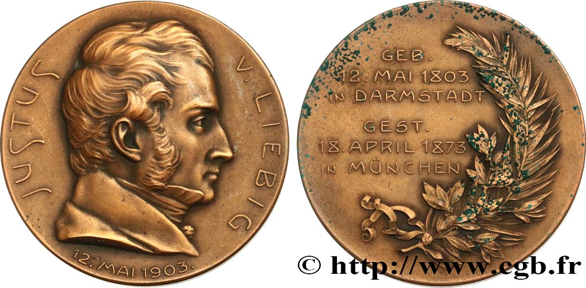 SCIENCES & SCIENTIFIQUES Médaille, Justus von Liebig XF