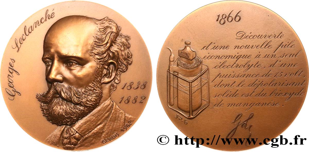 SCIENCES & SCIENTIFIQUES Médaille, Georges Leclanché VZ