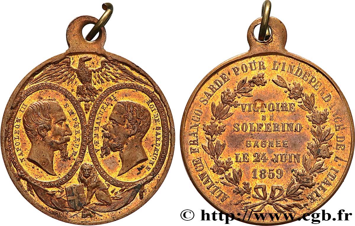 SECOND EMPIRE Médaille de la victoire de Solférino XF