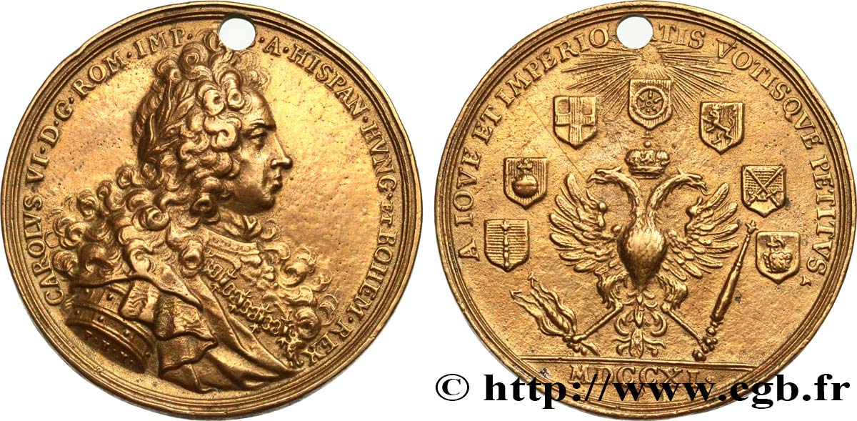 HONGRIE - CHARLES VI Médaille, Élection de l’Empereur, frappe postérieure XF