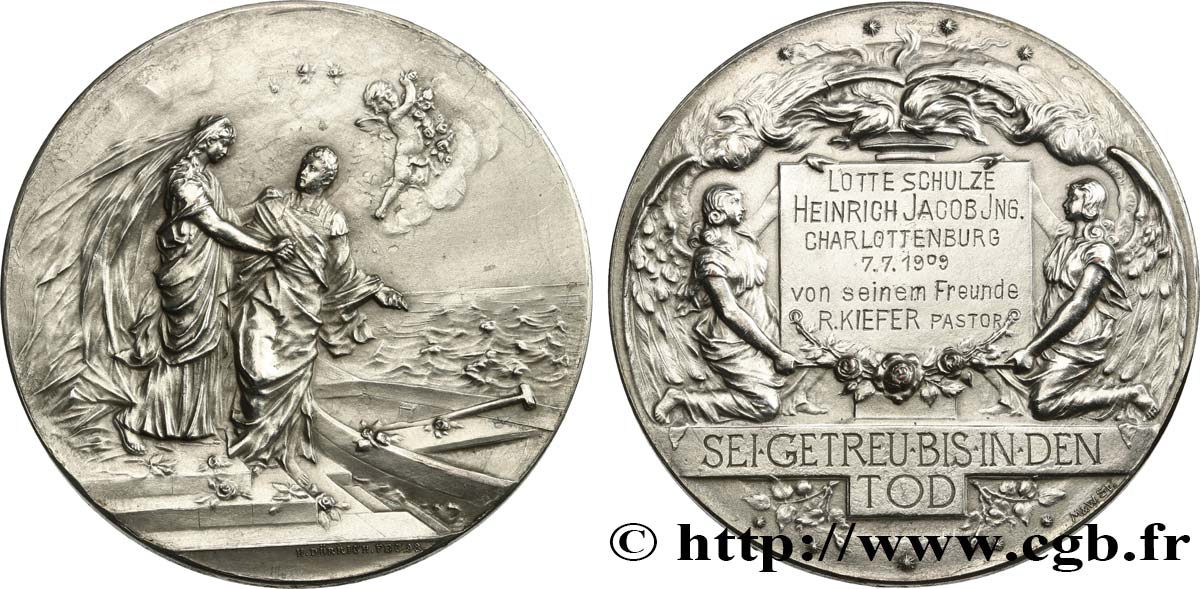 GERMANY Médaille, Mariage de Lotte Schulze et Jeinrich Jacob AU