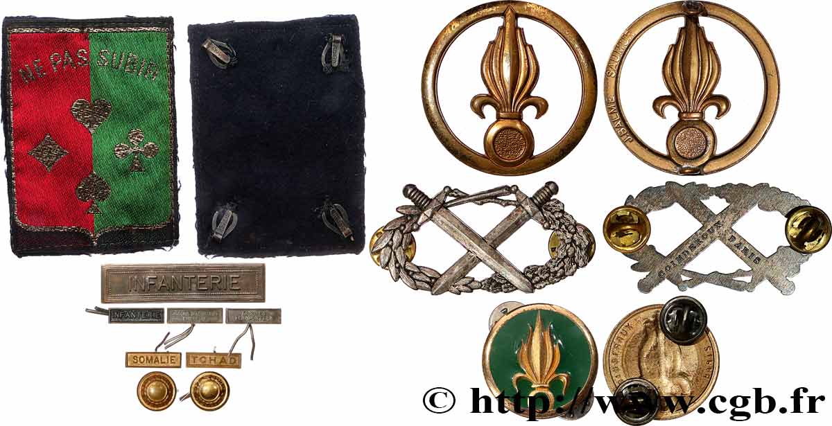 CINQUIÈME RÉPUBLIQUE Lot d’insignes et divers, Légion étrangère TTB