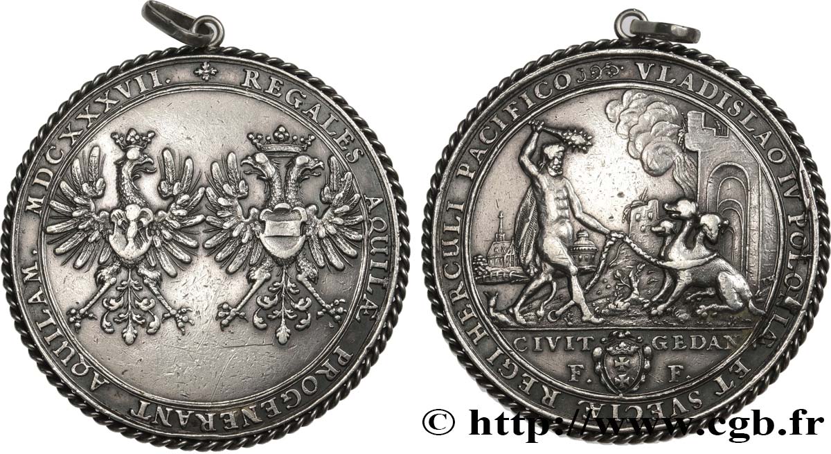 POLOGNE - ROYAUME DE POLOGNE - WLADISLAS IV VASA Médaille, Mariage de Wladislas IV et Cécile-Renée d’Autriche TTB