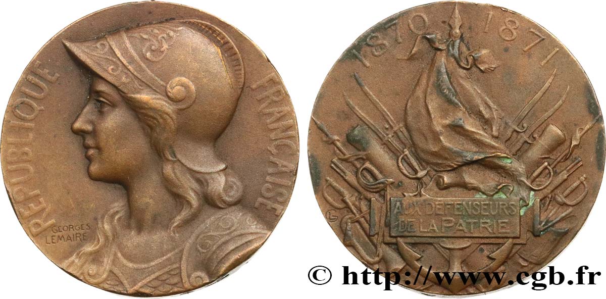 GUERRE DE 1870-1871 Médaille, Aux défenseurs de la Patrie XF