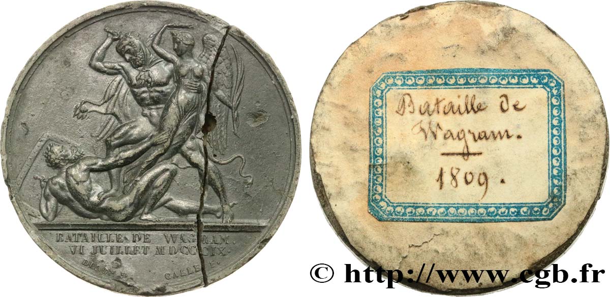 PRIMO IMPERO Médaille, Bataille de Wagram, tirage uniface du revers MB
