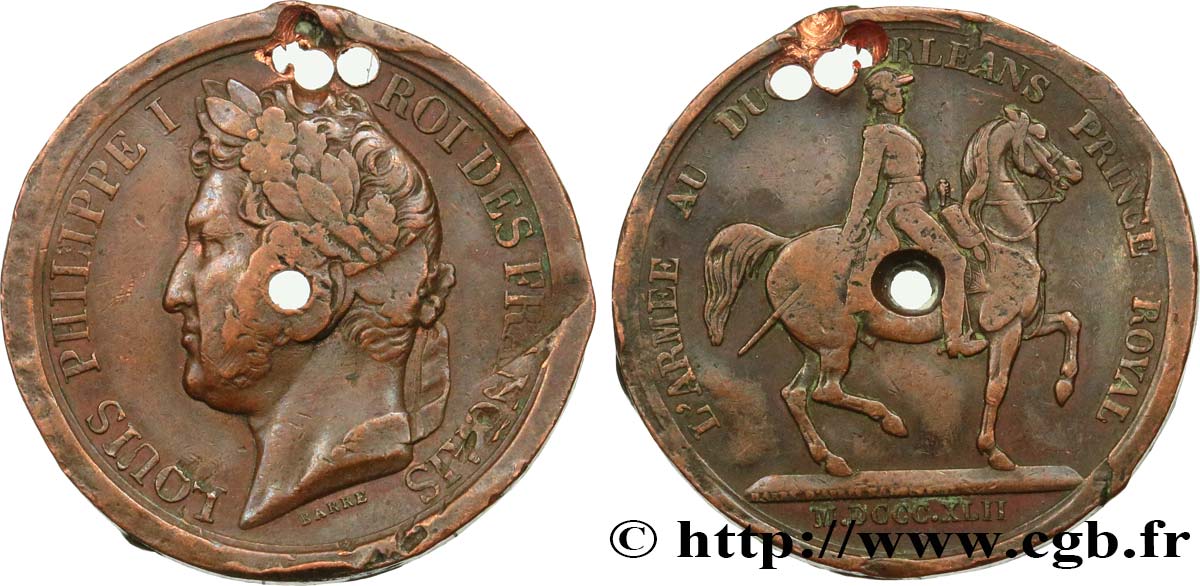 ILE DE FRANCE - VILLES et NOBLESSE Médaille, Duc d’Orléans, prince royal TB