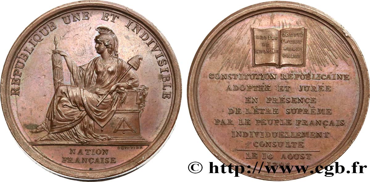 NATIONALKONVENT Médaille, acceptation de la Constitution VZ