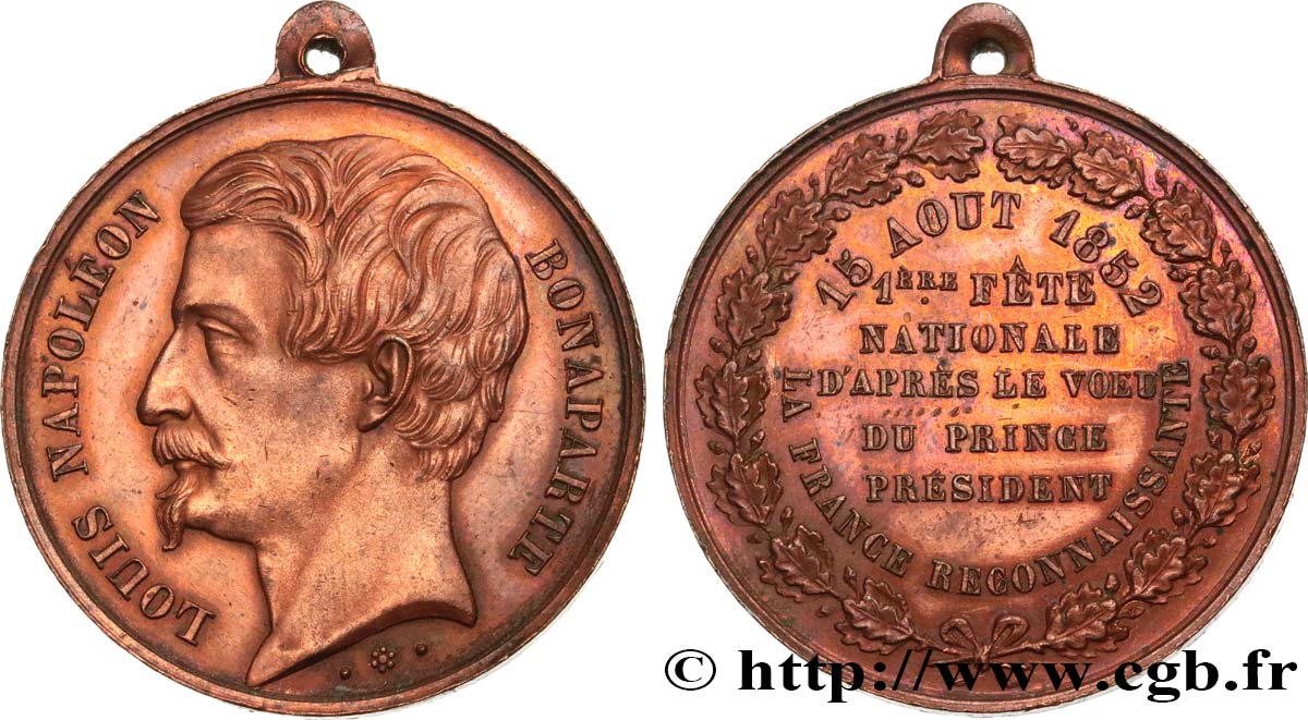 DEUXIÈME RÉPUBLIQUE Médaille, Fête Nationale TTB+