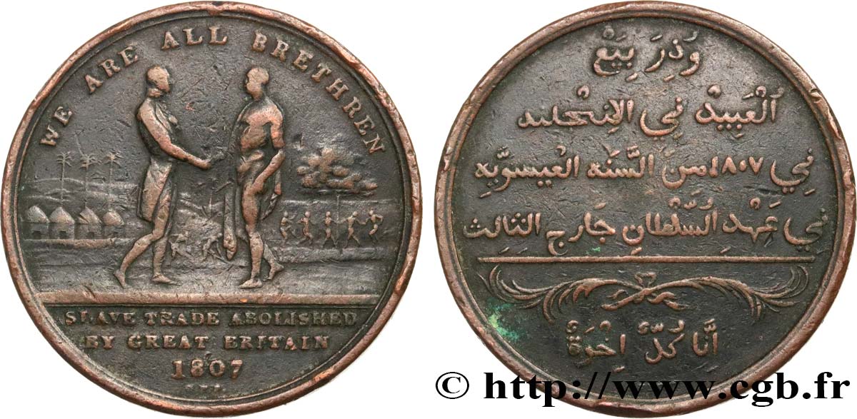 GRAN - BRETAÑA - JORGE III Médaille, Abolition de la traite en Sierra Leone BC+
