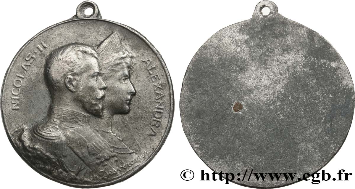 DRITTE FRANZOSISCHE REPUBLIK Médaille uniface, Couple impérial SS