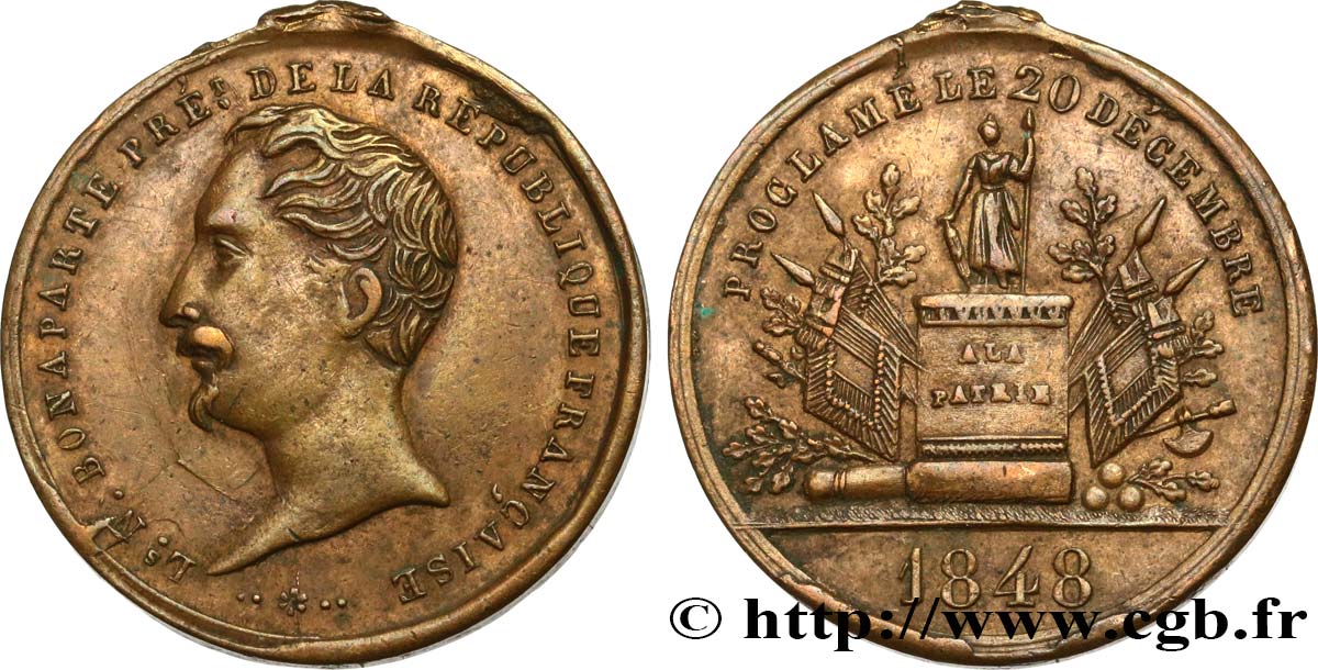 DEUXIÈME RÉPUBLIQUE Médaille, Élection du président Louis Napoléon Bonaparte BB
