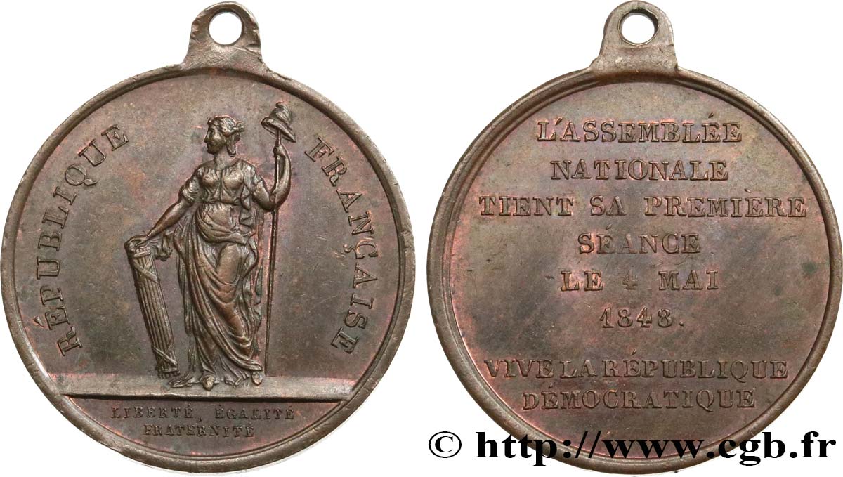 DEUXIÈME RÉPUBLIQUE Médaille de réunion de l’assemblée nationale TTB