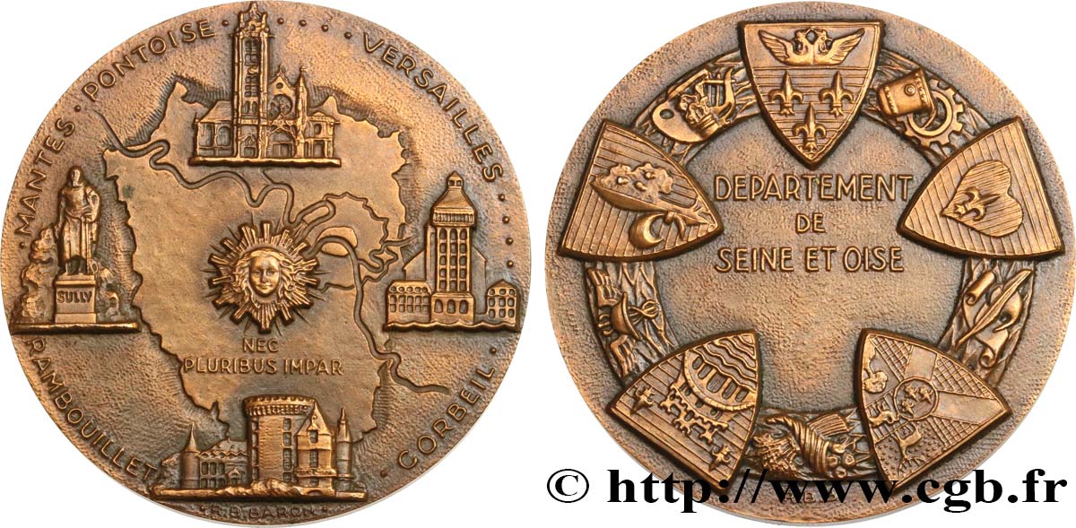 V REPUBLIC Médaille, Département de Seine et Oise AU
