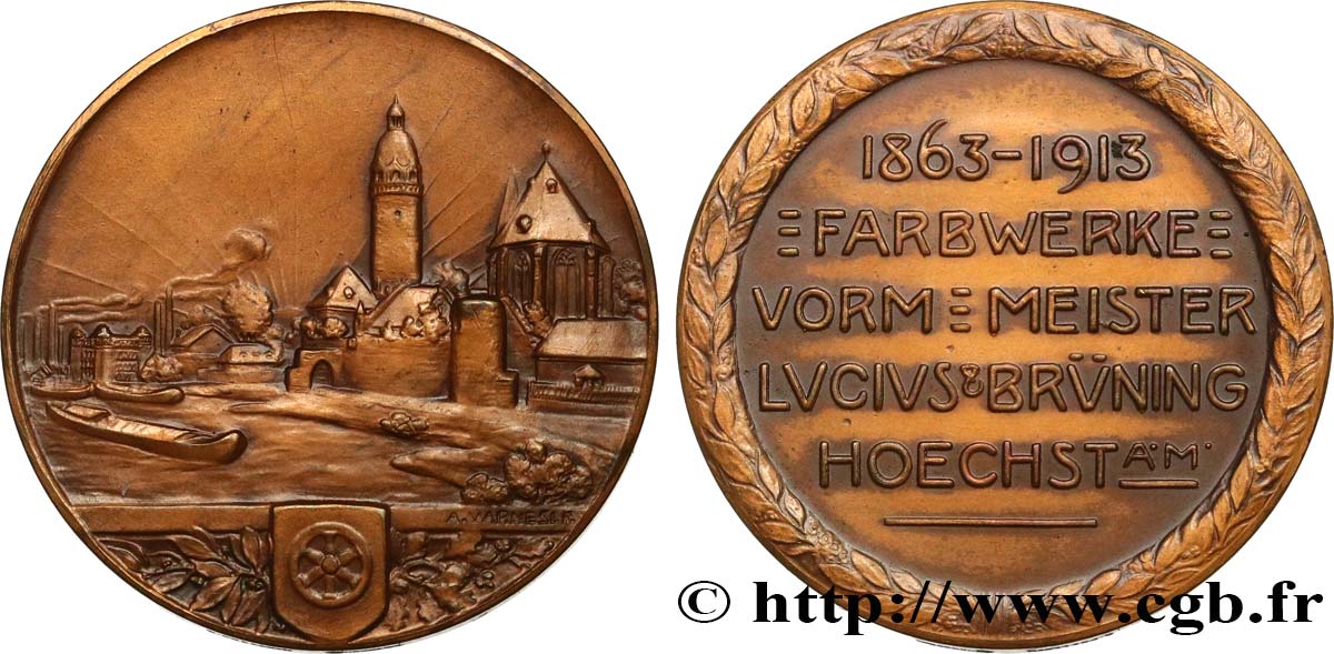 DEUTSCHLAND Médaille, 50e anniversaire de l’entreprise Farbwerke vorm Meister, Lucius et Brüning SS