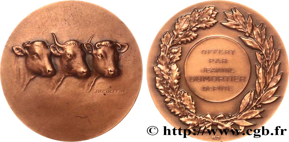 FUNFTE FRANZOSISCHE REPUBLIK Médaille, Offerte par le député Jeannil Dumortier fVZ