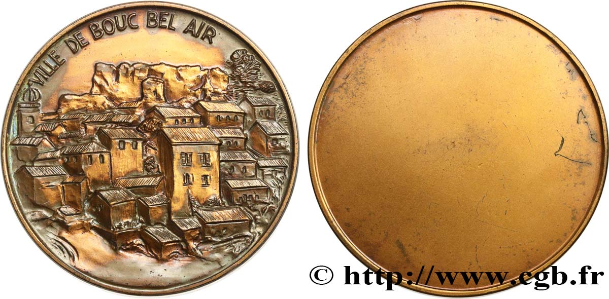 CINQUIÈME RÉPUBLIQUE Médaille, Ville de Bouc Bel Air TTB