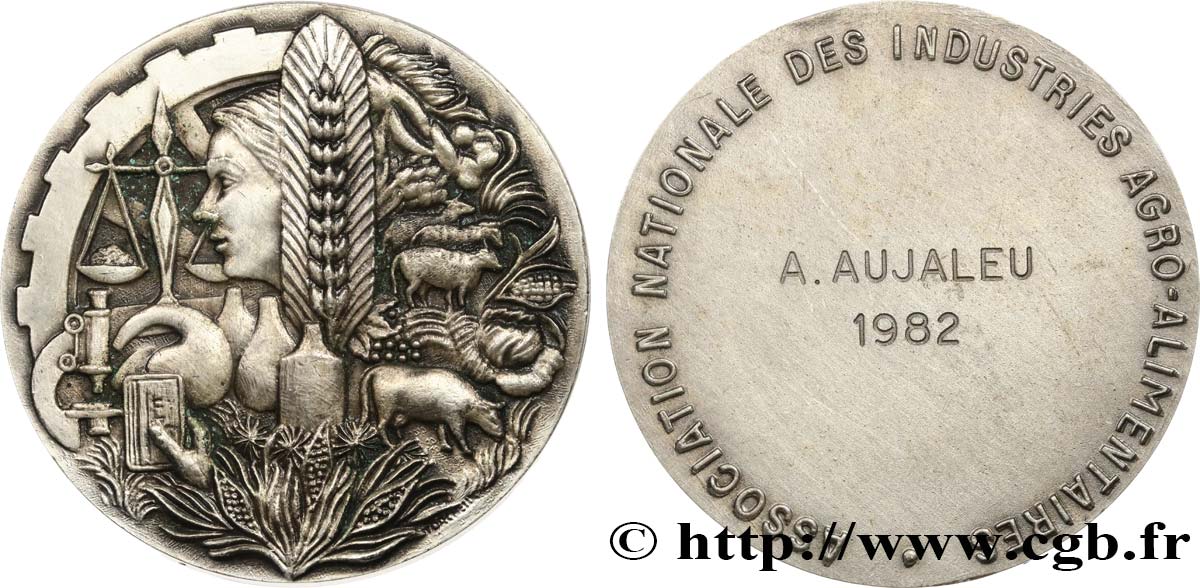 CINQUIÈME RÉPUBLIQUE Médaille, Association nationale des industries agro-alimentaires TTB+