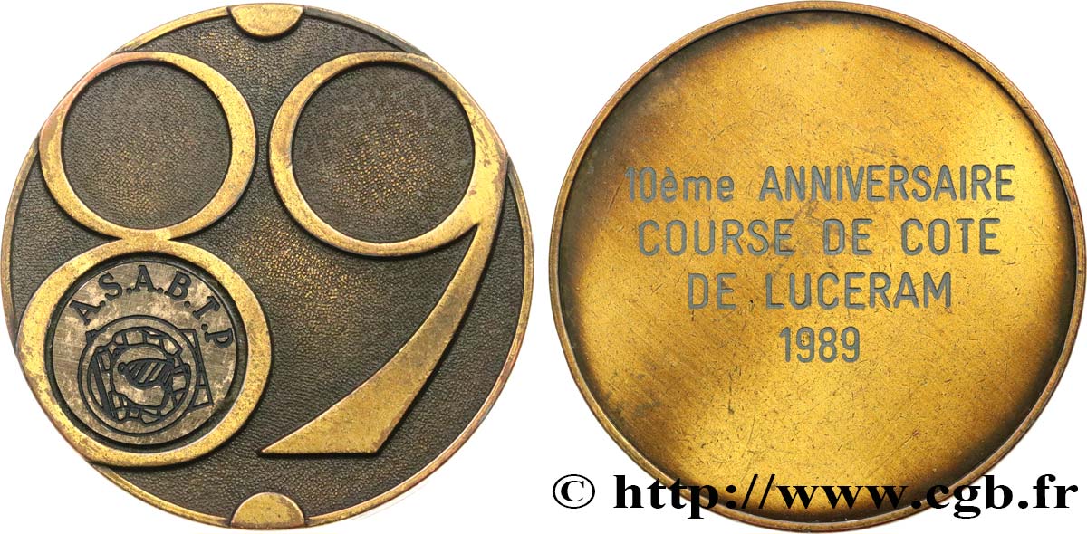 QUINTA REPUBLICA FRANCESA Médaille, 10e anniversaire, Course de côte de Luceram MBC