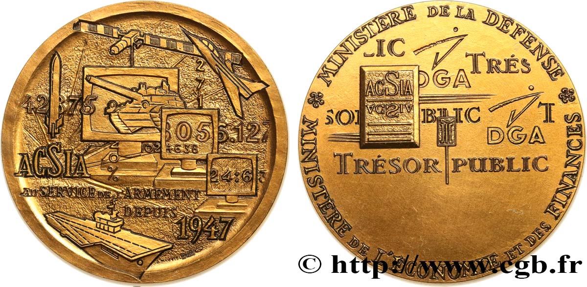 QUINTA REPUBBLICA FRANCESE Médaille, ACSIA, au service de l’armement q.SPL