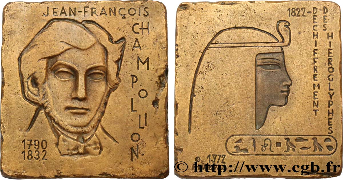 FAMOUS FIGURES Médaille, Hommage à Jean François Champollion AU