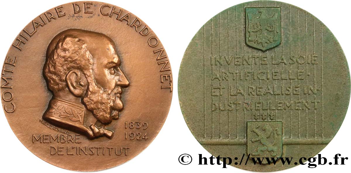 SCIENCES & SCIENTIFIQUES Médaille, Comte Hilaire de Chardonnet AU