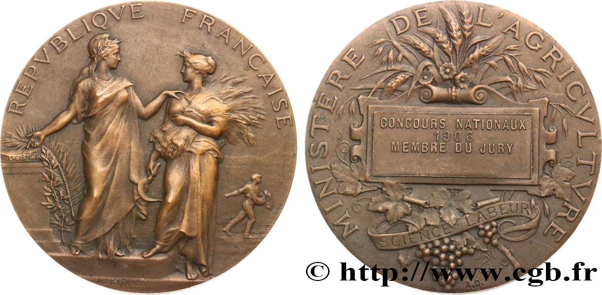 III REPUBLIC Médaille, Concours nationaux, membre du jury AU