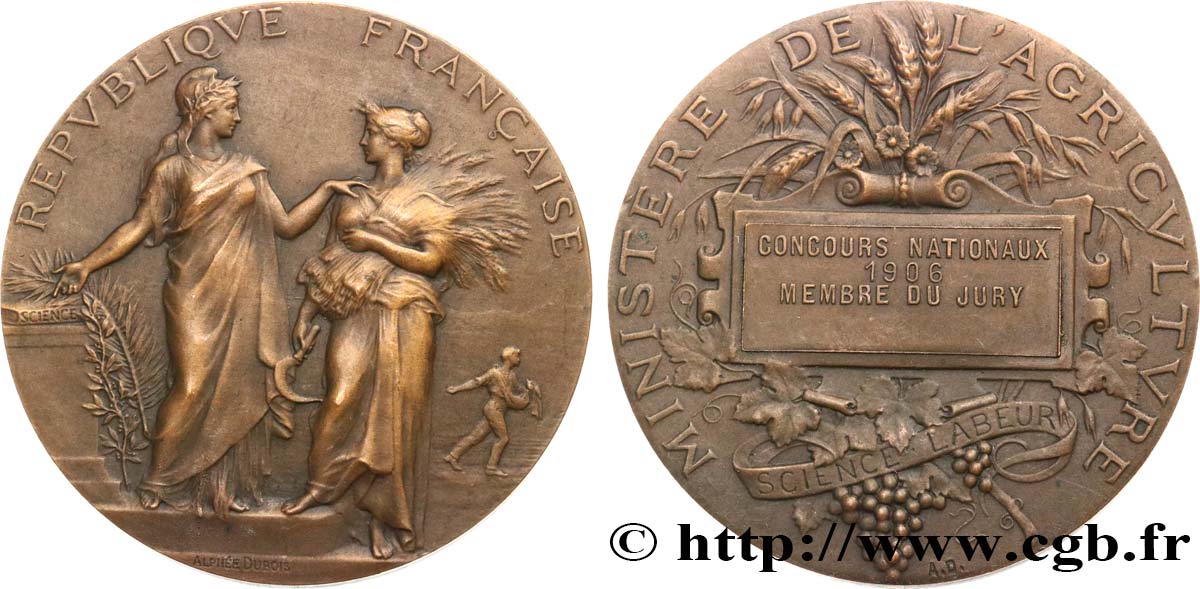 DRITTE FRANZOSISCHE REPUBLIK Médaille, Concours nationaux, membre du jury fVZ