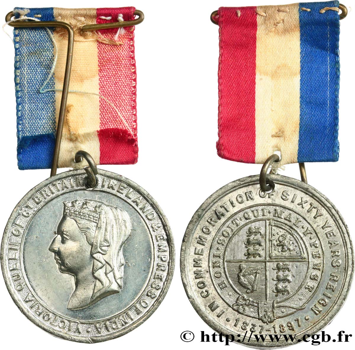 GRANDE BRETAGNE - VICTORIA Médaille, Soixante ans de règne TTB