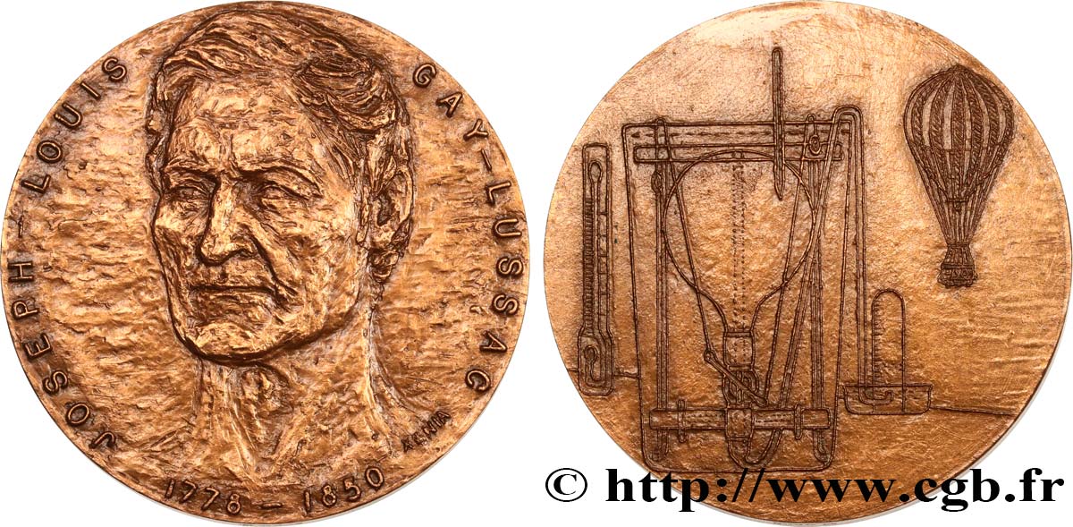 SCIENCES & SCIENTIFIQUES Médaille, Joseph-Louis Gay-Lussac, 200e anniversaire de sa naissance VZ