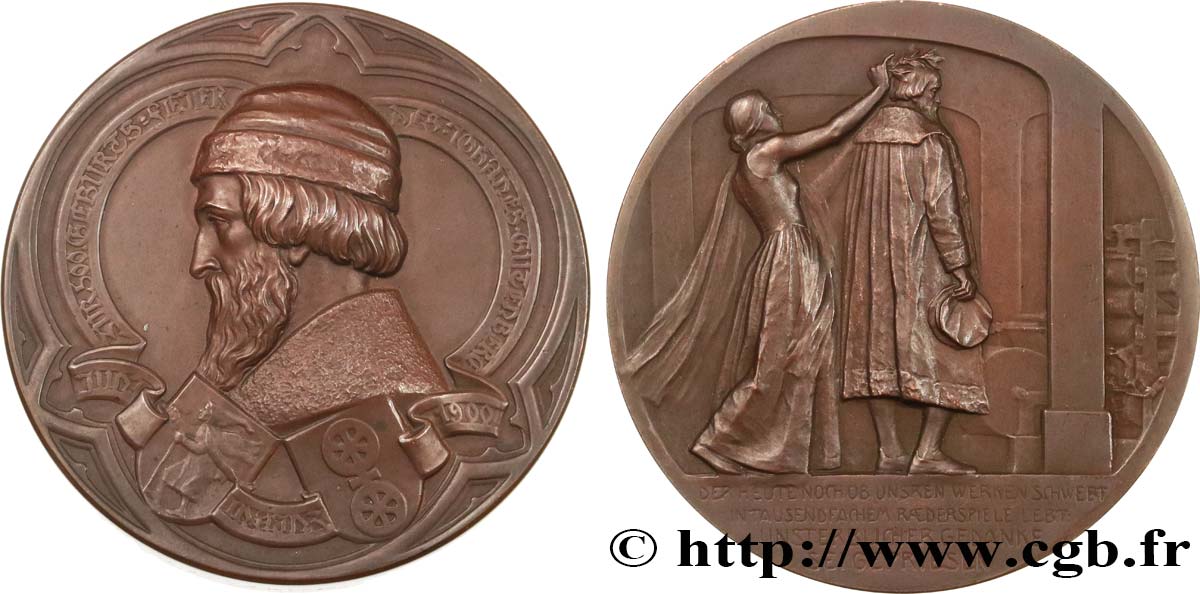 IMPRIMERIE ET PAPETERIE Médaille, Jean Gutenberg, 500e anniversaire SPL