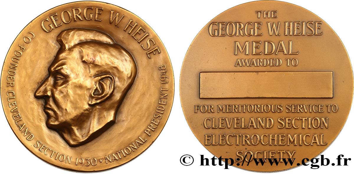 SCIENCES & SCIENTIFIQUES Médaille, Prix George W. Heise TTB+
