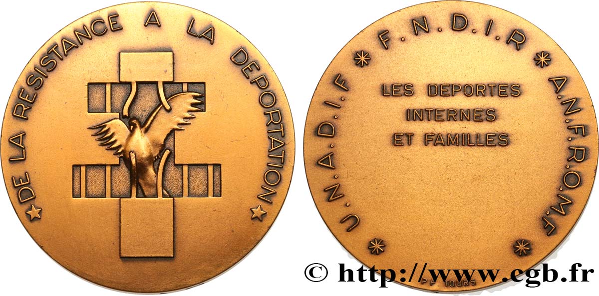 CINQUIÈME RÉPUBLIQUE Médaille commémorative, Les déportés, internés et familles TTB+