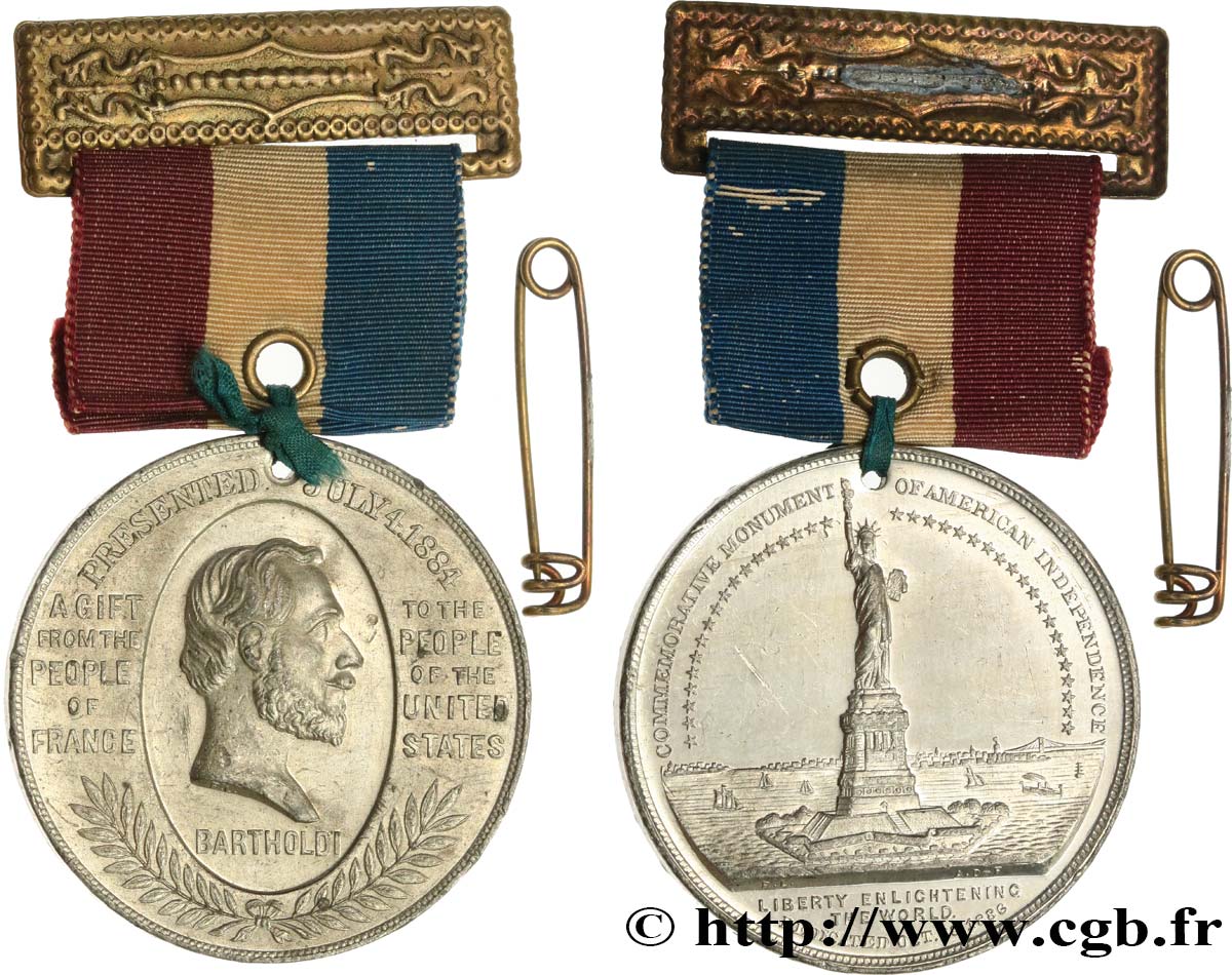 ÉTATS-UNIS D AMÉRIQUE Médaille, Statue de la Liberté de Bartholdi TTB