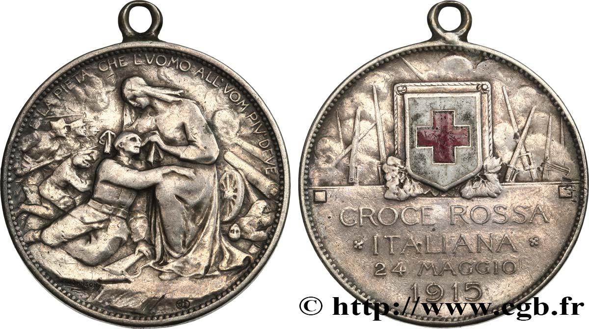 ITALIA - REINO DE ITALIA - VÍCTOR-MANUEL III Médaille, Croix rouge italienne BC+