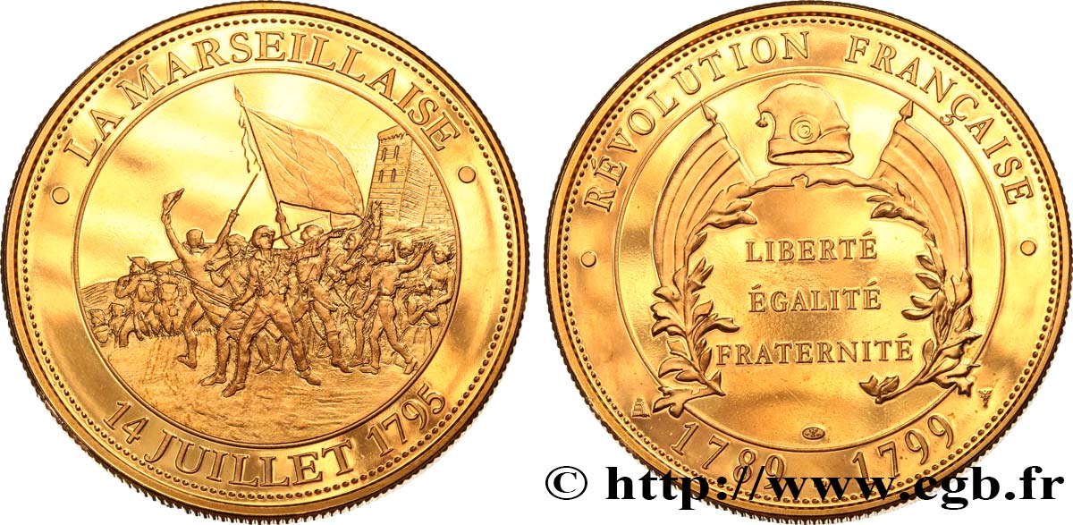 QUINTA REPUBLICA FRANCESA Médaille, Révolution Française, La Marseillaise SC